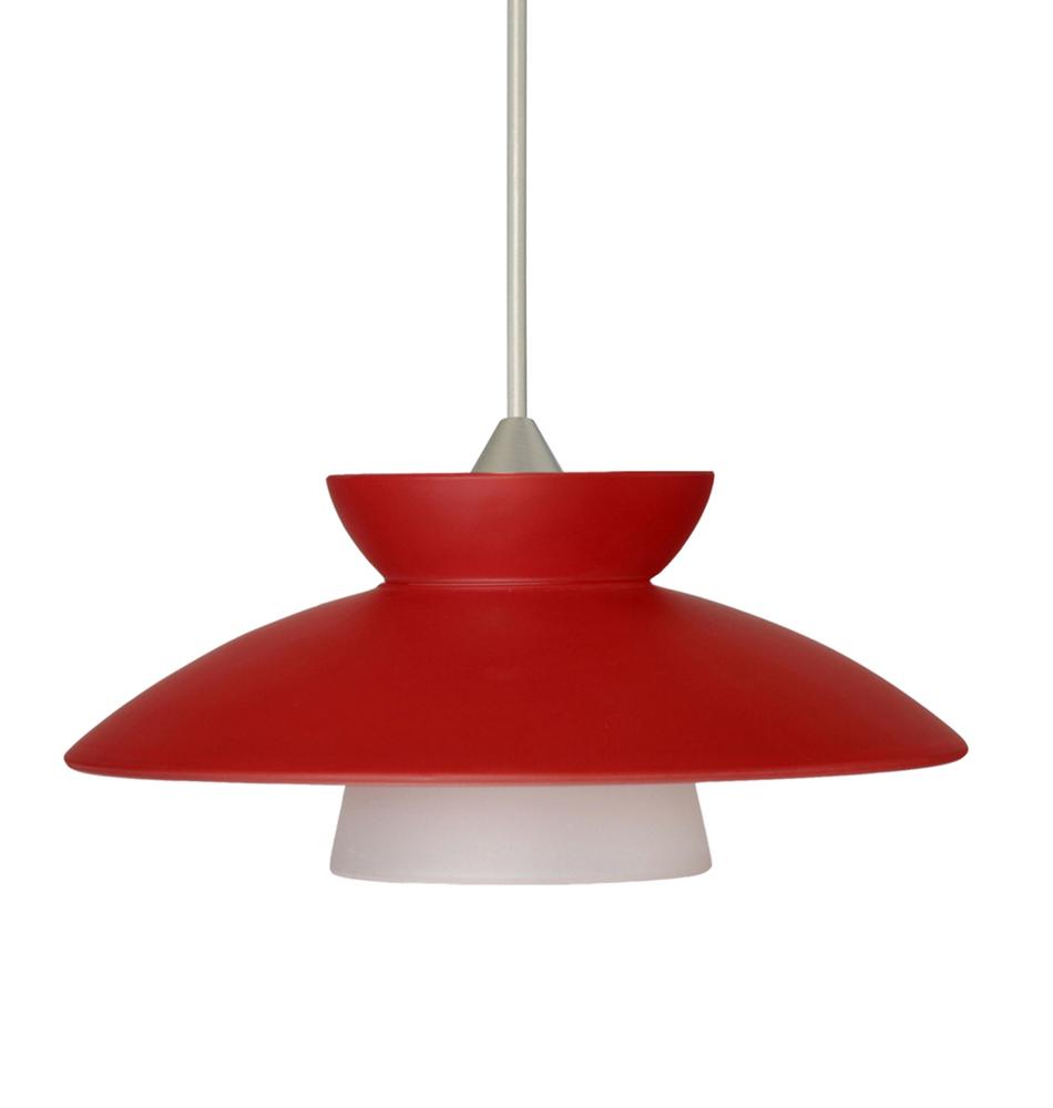 Besa Pendant Trilo 7 Satin Nickel Red Matte 1x5W LED