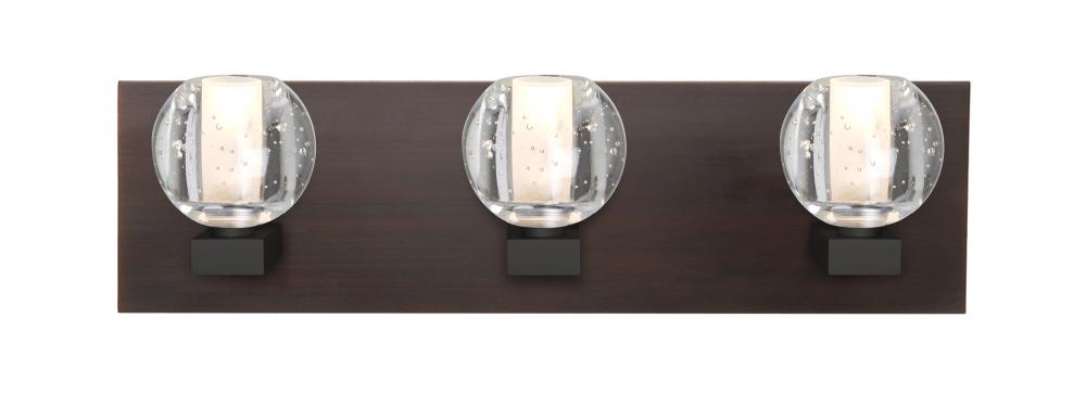 Besa, Boca Vanity, Clear Bubble, Bronze Finish, 3x5W LED