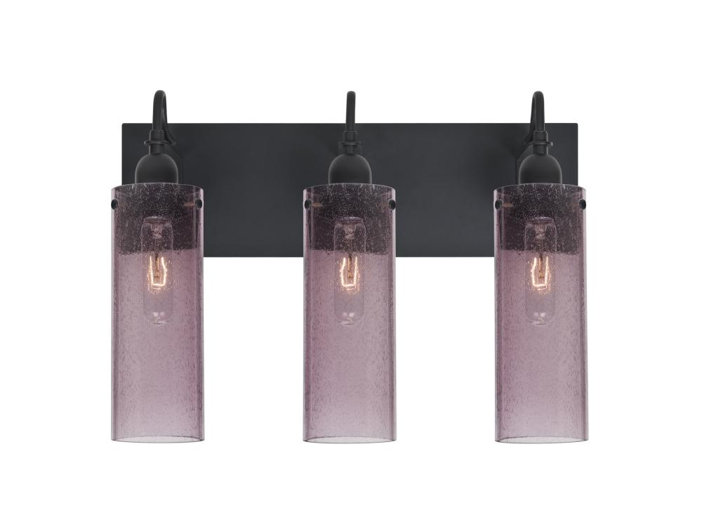 Besa Juni 10 Vanity, Plum Bubble, Black Finish, 3x60W Medium Base