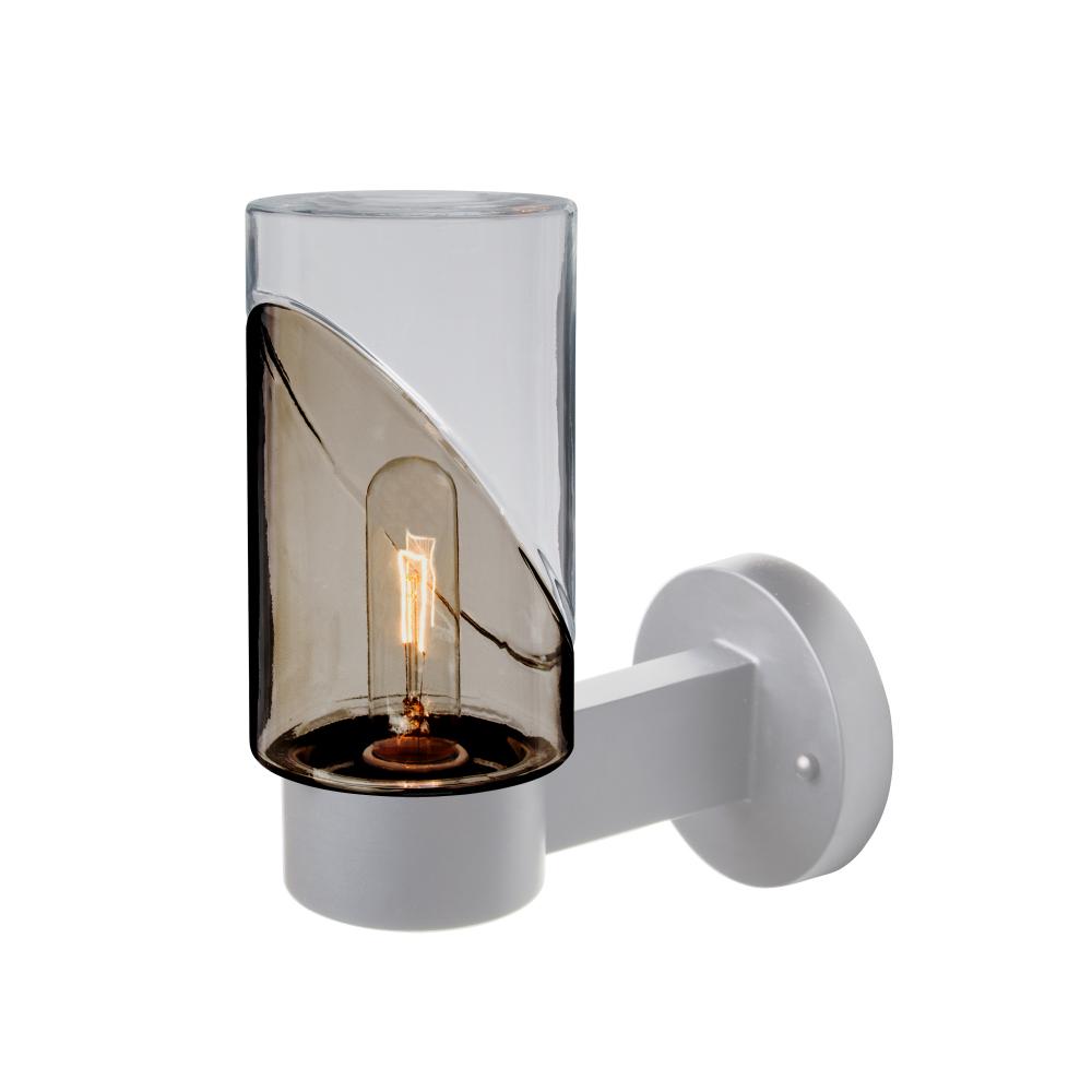 Blink Outdoor Sconce, Smoke/Clear, Silver Finish, 1x60W Medium Base