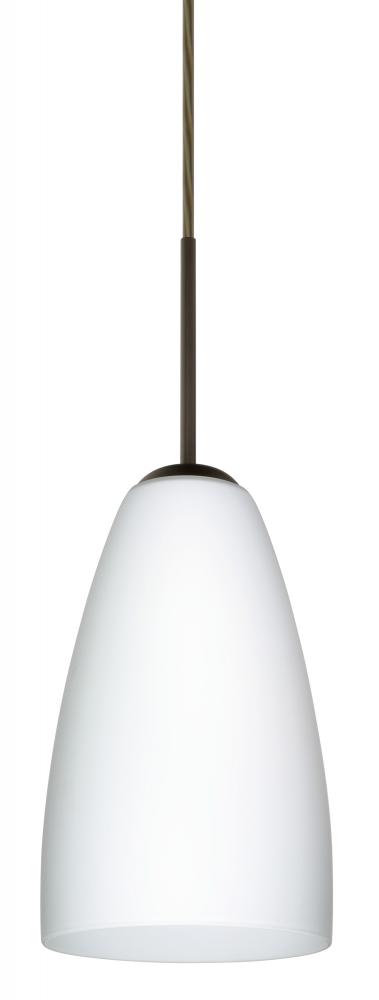 Besa Riva 9 LED Pendant J Opal Matte Bronze 1x9W LED