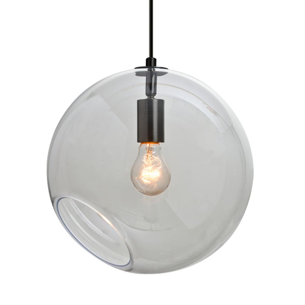 Besa, Maestro 12 Cord Pendant for Multiport Canopy, Clear, Black Finish, 1x5W LED Filament