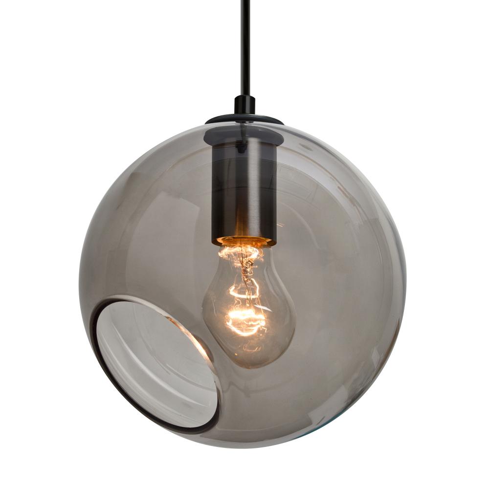 Besa, Maestro 8 Cord Pendant for Multiport Canopy, Smoke, Black Finish, 1x60W MAX E26 Base