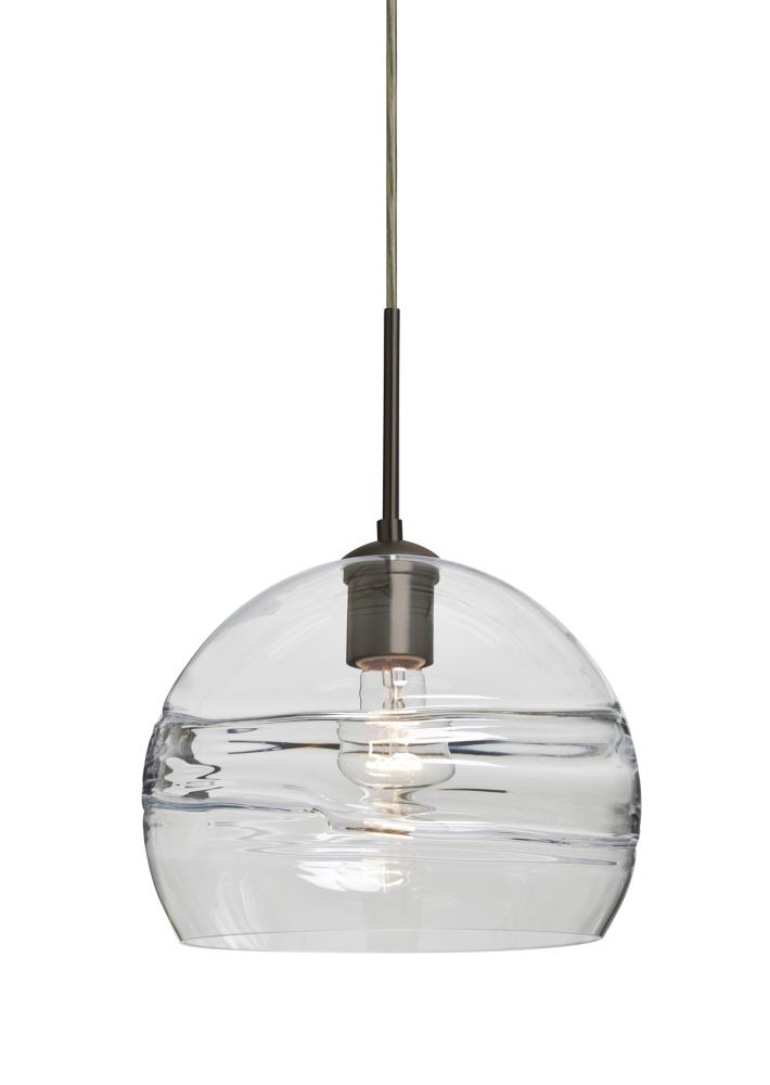 Besa Spirit 10 Pendant For Multiport Canopy, Clear, Bronze Finish, 1x60W Medium Base