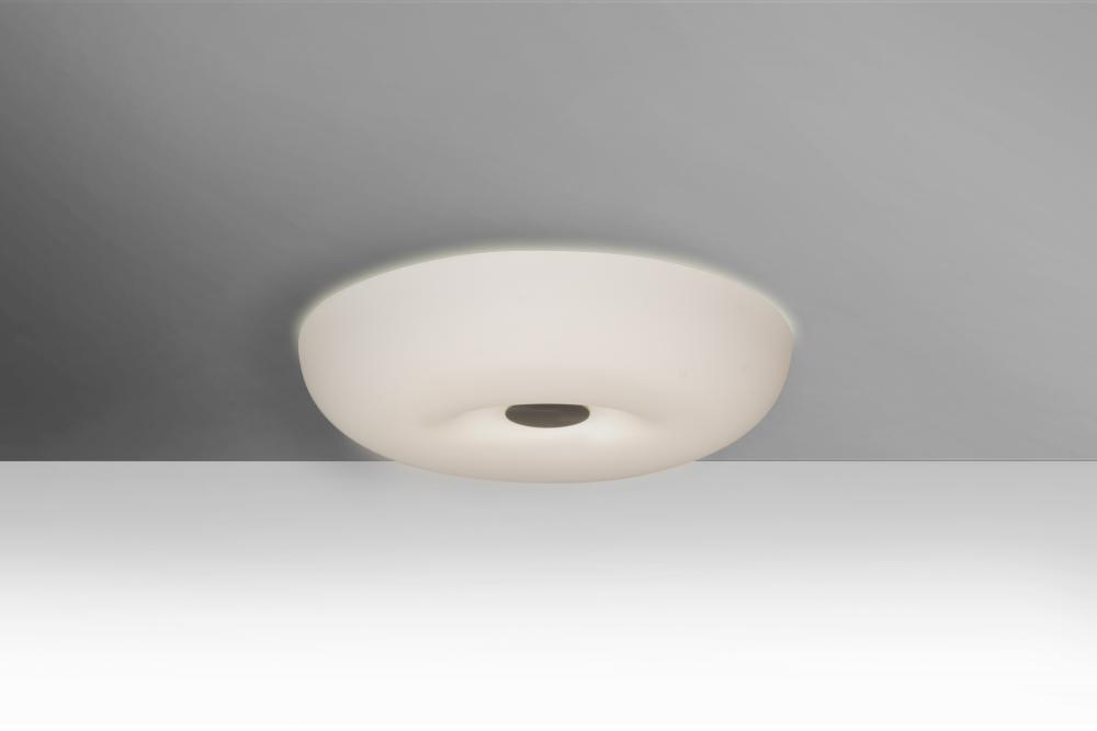 Besa, Nimbus 10 Ceiling, Opal Matte, Satin Nickel, 1x23W LED