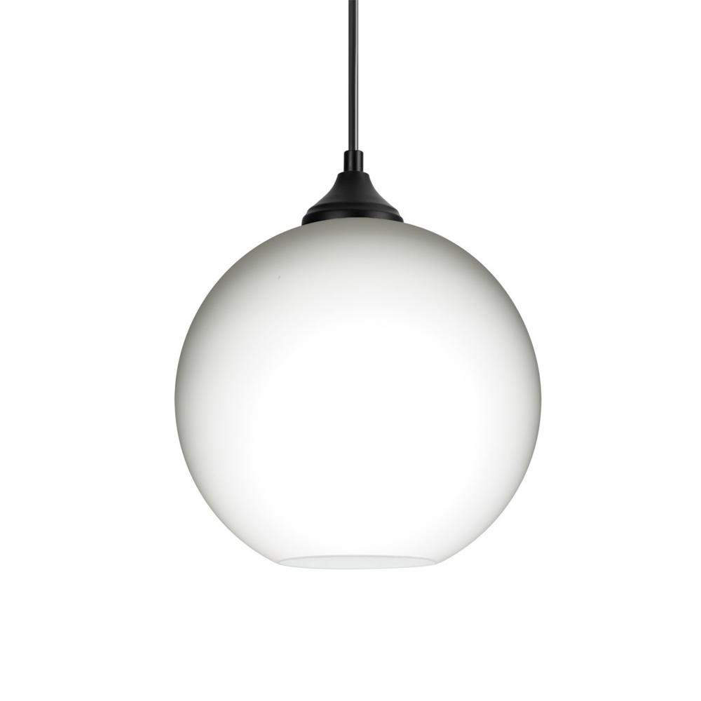 Besa Coco 8 Pendant, Opal Matte, Black Finish, 1x60W E26 Base