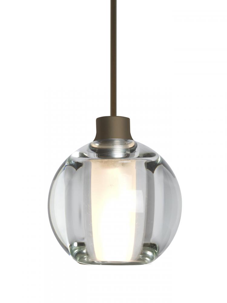 Besa, Boca 5 Cord Pendant, Clear, Bronze Finish, 1x3W LED, 15Ft. Cord