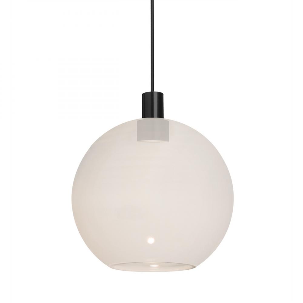 Besa, Newton 8 Cord Pendant, Milky White, Black Finish, 1x3W LED