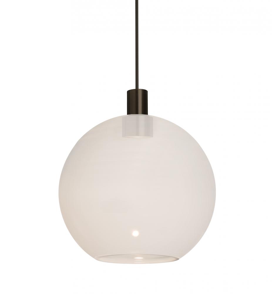 Besa, Newton 8 Cord Pendant, Milky White, Bronze Finish, 1x3W LED