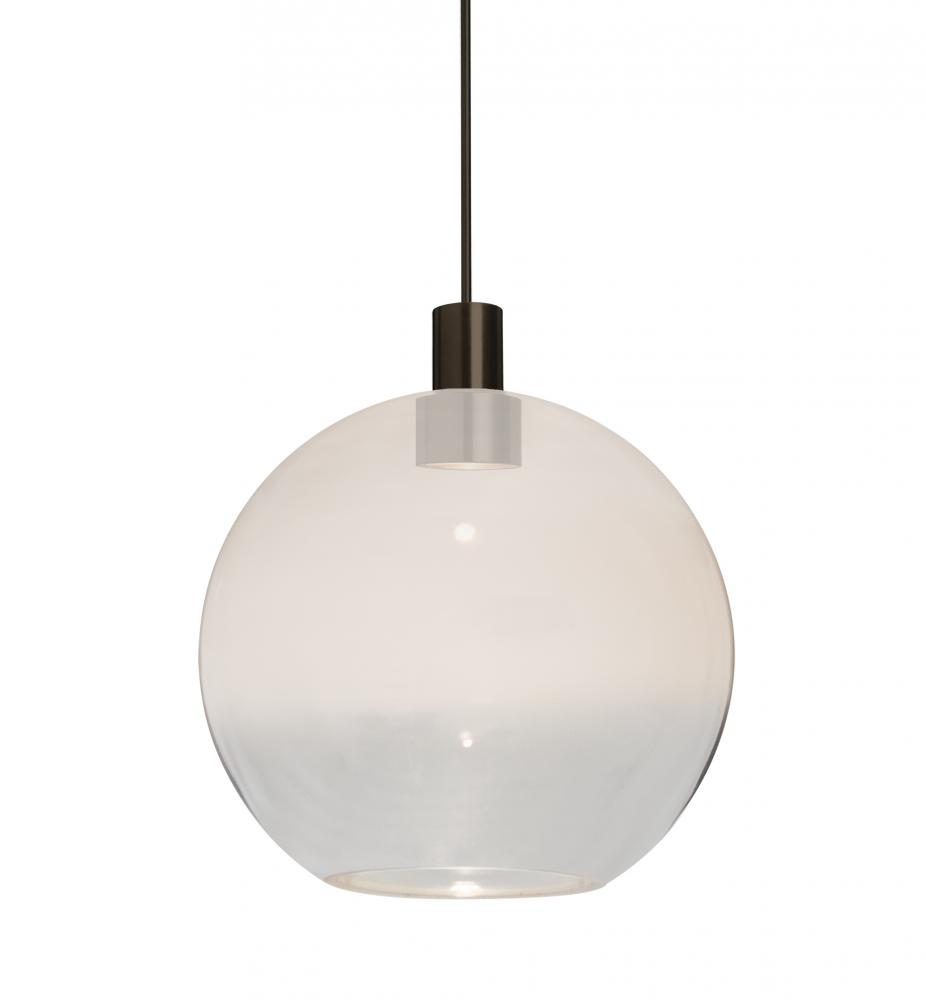 Besa, Newton 8 Cord Pendant, Milky White/Clear, Bronze Finish, 1x3W LED