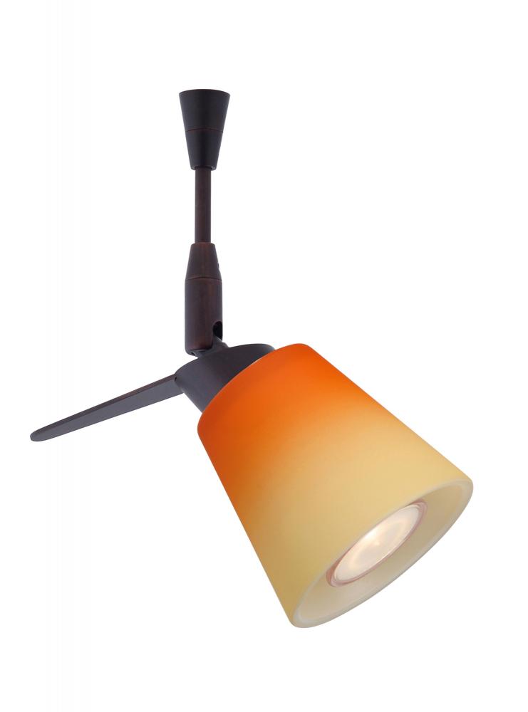 Besa Spotlight With 12" Stem Canto 3 Bronze Bicolor Orange/Pina 1x35W Halogen Mr11