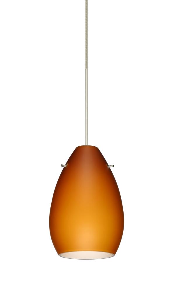 Besa Pendant For Mulitport Canopy Pera 6 Satin Nickel Amber Matte 1x5W LED