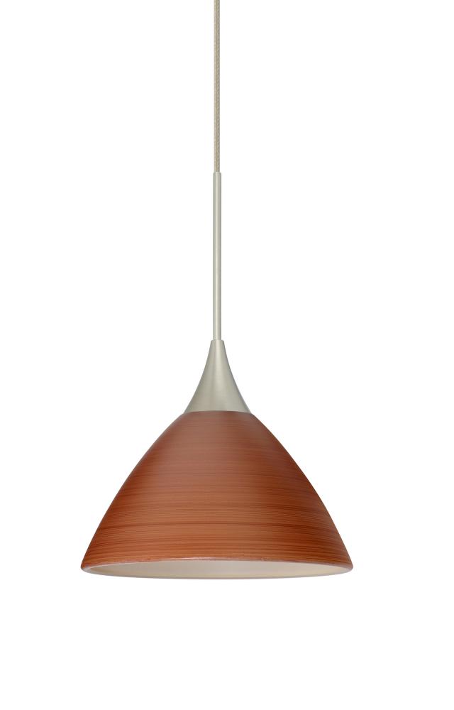 Besa Pendant For Multiport Canopy Domi Satin Nickel Cherry 1x5W LED