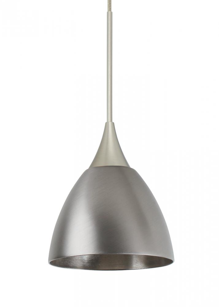 Besa Divi Pendant, Metal Satin Nickel, Satin Nickel, 1x50W Gy6.35