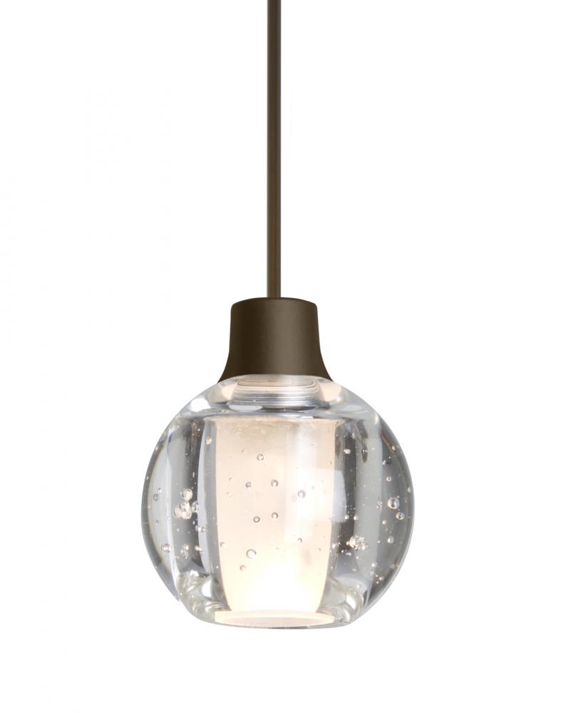 Besa, Boca 3 Cord Pendant For Multiport Canopies, Clear Bubble, Bronze Finish, 1x3W L