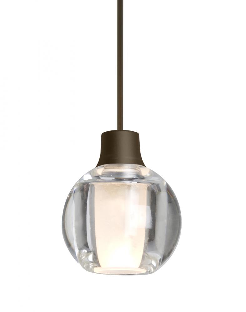 Besa, Boca 3 Cord Pendant For Multiport Canopies, Clear, Bronze Finish, 1x35W Halogen