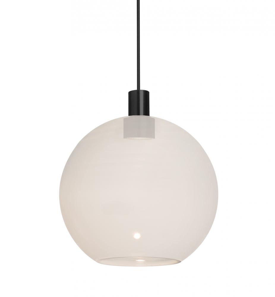 Besa, Newton 8 Cord Pendant for Multiport Canopy, Milky White, Black Finish, 1x3W LED