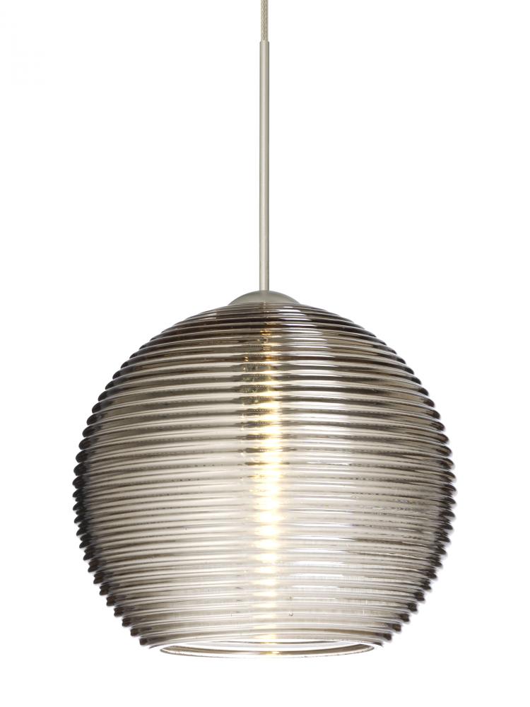 Besa Pendant Kristall 6 Satin Nickel Smoke 1x35W Halogen, 15Ft. Cord