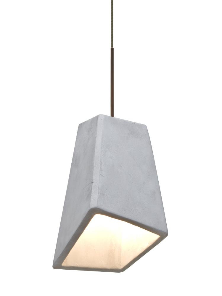 Besa Skip Cord Pendant, Natural, Bronze Finish, 1x9W LED, 15Ft. Cord