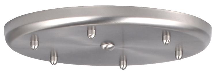 Besa 6-Light Round 12V Multiport Canopy, Satin Nickel