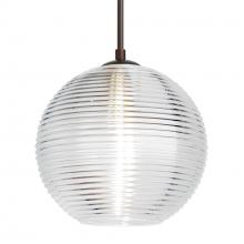 Besa Lighting 1JC-461600-BR-L - Besa Kristall 8 Pendant Bronze Clear 1x75W Medium Base, 15Ft. Cord