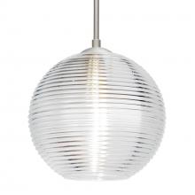 Besa Lighting 1JC-461600-SN-L - Besa Kristall 8 Pendant Satin Nickel Clear 1x75W Medium Base, 15Ft. Cord