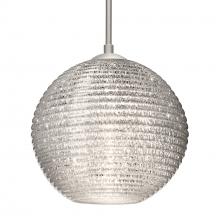 Besa Lighting 1JC-4616GL-SN-L - Besa Kristall 8 Pendant Satin Nickel Glitter 1x75W Medium Base, 15Ft. Cord