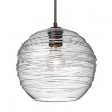 Besa Lighting 1JC-462761-BR-L - Besa Wave 10 Pendant Bronze Clear 1x60W Medium Base, 15Ft. Cord