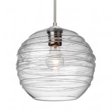 Besa Lighting 1JC-462761-SN-L - Besa Wave 10 Pendant Satin Nickel Clear 1x60W Medium Base, 15Ft. Cord