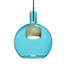 Besa Lighting 1JC-BENJIBLNA-LED-BK - Besa, Benji Cord Pendant, Blue/Natural, Black Finish, 1x9W LED