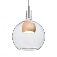 Besa Lighting 1JC-BENJICLNA-LED-BK - Besa, Benji Cord Pendant, Clear/Natural, Black Finish, 1x9W LED