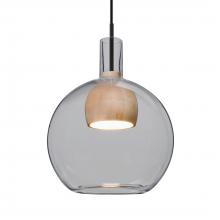 Besa Lighting 1JC-BENJISMNA-LED-BK - Besa, Benji Cord Pendant, Smoke/Natural, Black Finish, 1x9W LED