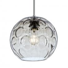 Besa Lighting 1JC-BOMYCL-SN-L - Besa Bombay Cord Pendant, Clear, Satin Nickel Finish, 1x60W Medium Base, 15Ft. Cord