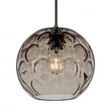 Besa Lighting 1JC-BOMYSM-BR-L - Besa Bombay Cord Pendant, Smoke, Bronze Finish, 1x60W Medium Base, 15Ft. Cord