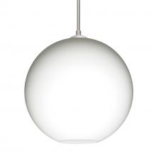 Besa Lighting 1JC-COCO1207-LED-SN-L - Besa Coco 12 Pendant, Opal Matte, Satin Nickel Finish, 1x9W LED, 15Ft. Cord