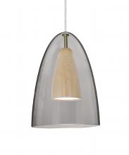 Besa Lighting 1JC-DANOSMNA-LED-SN - Besa, Dano Cord Pendant, Smoke/Natural, Satin Nickel Finish, 1x9W LED