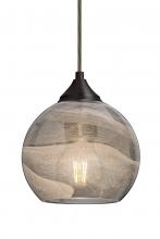 Besa Lighting 1JC-JILLYSM-EDIL-BR-L - Besa, Jilly Cord Pendant, Vapor Smoke, Bronze Finish, 1x5W LED Filament, 15Ft. Cord