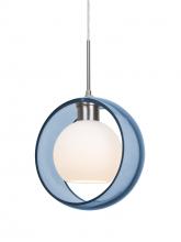 Besa Lighting 1JC-MANABL-SN - Besa Mana Pendant, Blue/Opal, Satin Nickel Finish, 1x60W Medium Base