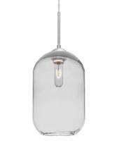 Besa Lighting 1JC-OMEGA12CL-SN - Besa, Omega 12 Cord Pendant,Clear, Satin Nickel Finish, 1x60W Medium Base