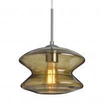 Besa Lighting 1JC-ZENLT-EDIL-SN - Besa, Zen Cord Pendant, Latte Bubble, Satin Nickel Finish, 1x8W LED Filament