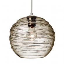 Besa Lighting 1JT-462702-SN-L - Besa Wave 10 Pendant Satin Nickel Smoke 1x60W Medium Base, 15Ft. Cord