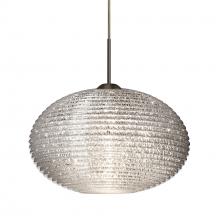 Besa Lighting 1JT-4912GL-LED-BR-L - Besa Pendant Pape 10 Bronze Glitter 1x9W LED, 15Ft. Cord