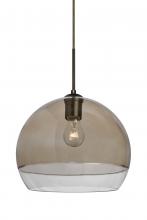 Besa Lighting 1JT-ALLY12SM-BR - Besa, Ally 12 Cord Pendant, Smoke/Clear, Bronze Finish, 1x60W Medium Base