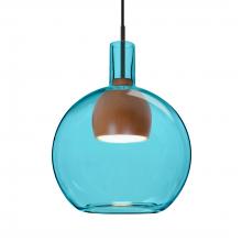 Besa Lighting 1JT-BENJIBLMD-LED-BK - Besa, Benji Cord Pendant, Blue/Medium, Black Finish, 1x9W LED