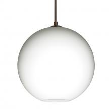 Besa Lighting 1JT-COCO1207-LED-BR-L - Besa Coco 12 Pendant, Opal Matte, Bronze Finish, 1x9W LED, 15Ft. Cord