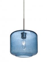 Besa Lighting 1JT-NILES10BL-BR - Besa Niles 10 Pendant, Blue Bubble, Bronze Finish, 1x60W Medium Base T10