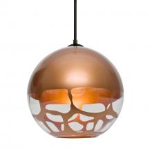 Besa Lighting 1JT-ROCKYCP-BK - Besa, Rocky Cord Pendant, Copper, Black Finish, 1x60W MAX E26 Base