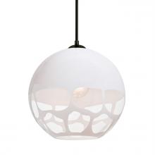 Besa Lighting 1JT-ROCKYWH-BK - Besa, Rocky Cord Pendant, White, Black Finish, 1x60W MAX E26 Base