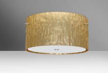 Besa Lighting 1KM-4008GS-SN - Besa Ceiling Tamburo 16 Satin Nickel Stone Gold Foil 3x60W Medium Base