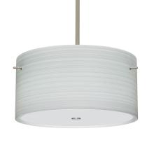 Besa Lighting 1KT-4008KR-SN - Besa Stem Pendant Tamburo 16 Satin Nickel Chalk 3x100W Medium Base